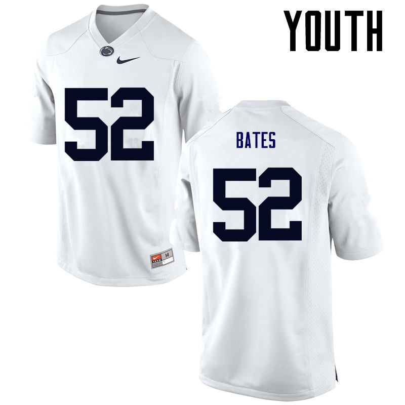 NCAA Nike Youth Penn State Nittany Lions Ryan Bates #52 College Football Authentic White Stitched Jersey GVV2398PA
